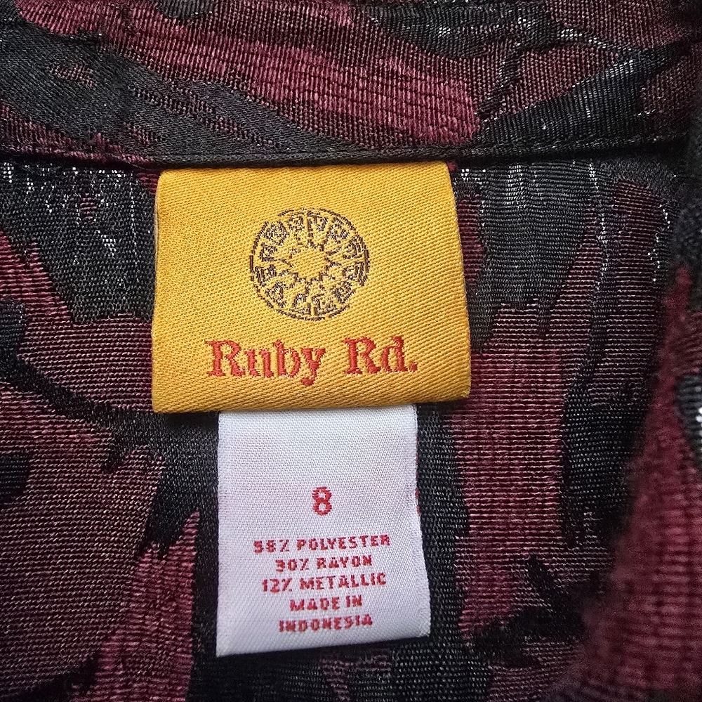Ruby Rd. Red And Black Jacket, Size 8 - image 3